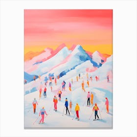 Abstract Impressionist Ski Hill 1 Canvas Print