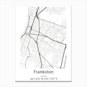 Frankston,Australia Minimalist Map Canvas Print