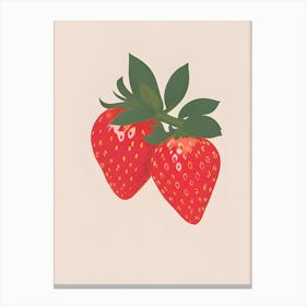 Strawberry Abstract Simple Lines Canvas Print
