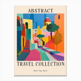 Abstract Travel Collection Poster Mexico City Mexico 4 Canvas Print