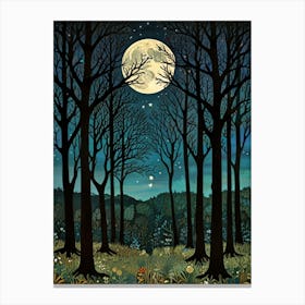 William Morris Full Moon In The Forest 14 Canvas Print