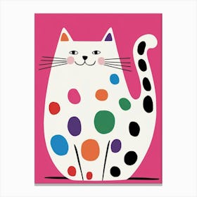 Polka Dot Cat 7 Canvas Print