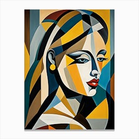 Woman Portrait Cubism Pablo Picasso Style (11) Canvas Print