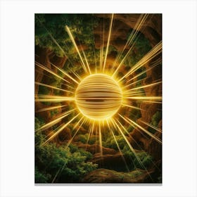 Golden Sun In The Forest Canvas Print