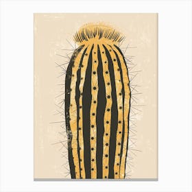 Golden Barrel Cactus Minimalist Abstract 4 Canvas Print