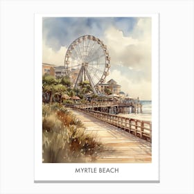 Myrtle Beach Watercolor 3travel Poster Canvas Print