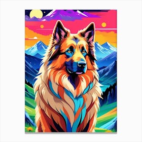 German Shepherd Painting Canvas Print