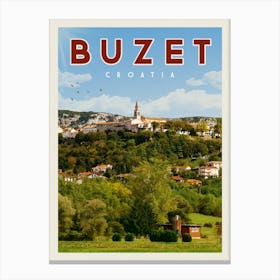 Buzet Croatia Travel Poster Canvas Print