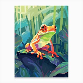 Frog In The Jungle 2 Canvas Print