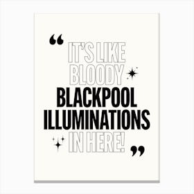 Blackpool Illuminations Bw Canvas Print