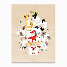 One Two Three Animals Canvas Print