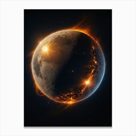 Moon In Flames Canvas Print