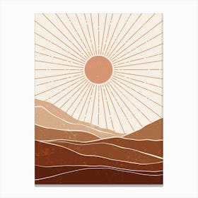 Landscape Sun Earth Tones Dunes Canvas Print