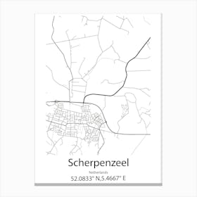 Scherpenzeel,Netherlands Minimalist Map Canvas Print