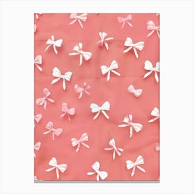 Pastel Pink Bows 4 Pattern Canvas Print