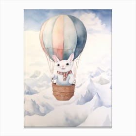 Baby Arctic Hare 3 In A Hot Air Balloon Canvas Print