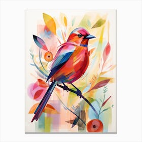 Bird Painting Collage Finch 2 Canvas Print