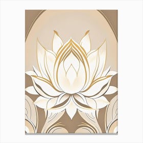 Lotus Flower Pattern Retro Minimal 1 Canvas Print