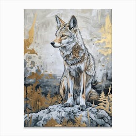 Coyote Precisionist Illustration 1 Canvas Print