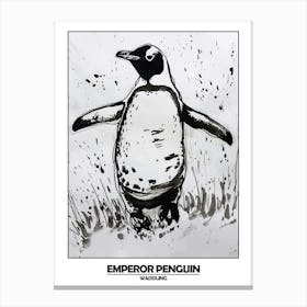 Penguin Waddling Poster 4 Canvas Print