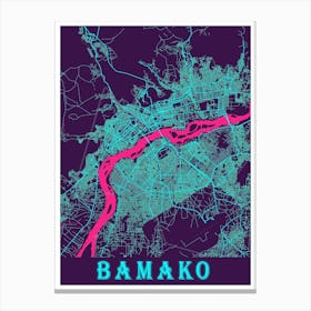 Bamako Map Poster 1 Canvas Print