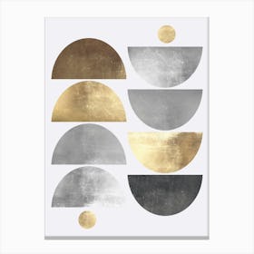 Gold and metal circles 10 Canvas Print