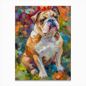 Bulldog Acrylic Painting 1 Canvas Print