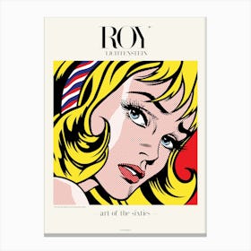 RIBBON GIRL | LICHTENSTEIN DIGITAL REPLICA Canvas Print