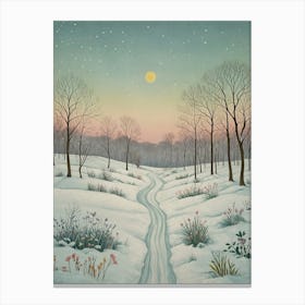 Serene Snowy Path Canvas Print