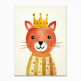 Little Puma 3 Wearing A Crown Canvas Print