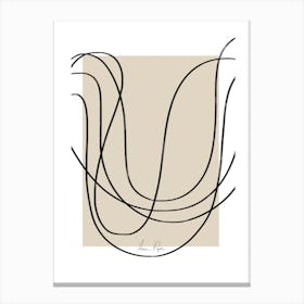 Abstract Waves On Beige Canvas Print