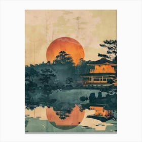 Kenrokuen Garden Kanazawa Japan Mid Century Modern 1 Canvas Print