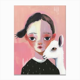 Llama Girl Canvas Print