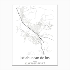 Ixtlahuacan De Los Membrillos,Mexico Minimalist Map Canvas Print