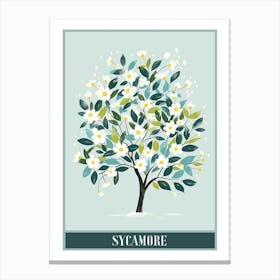 Sycamore Tree Flat Illustration 1 Poster Canvas Print