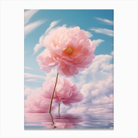 Blue Sky Peony Canvas Print