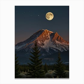 Moon in the mountains 1 Canvas Print