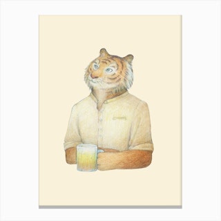 Tiger And Beer Canvas Print