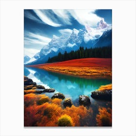 Autumn Lake Hd Wallpaper Canvas Print