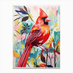 Colourful Bird Painting Cardinal 2 Canvas Print