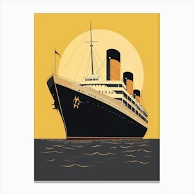 Titanic Ship Bow Minimalist Illustration 2 Canvas Print