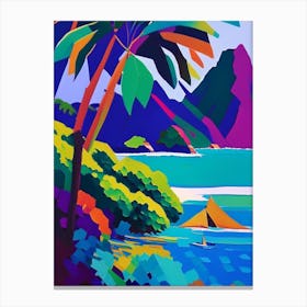 Palawan Philippines Colourful Painting Tropical Destination Canvas Print
