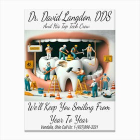 Dr. David Langdon, DDS Advert ~Reimagined Canvas Print