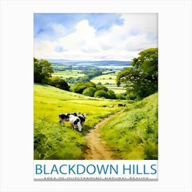 Blackdown Hills Aonb Print Area Of Outstanding Natural Beauty Art Blackdown Hills Poster Somerset Devon Border Wall Art English Countryside 1 Canvas Print