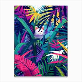 Tropical Cat In The Jungle Canvas Print