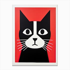 Cubist Canvas of Cats: Minimalism in Whiskered Wonders Canvas Print