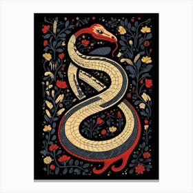 Floral Folk Serpent 5 Canvas Print