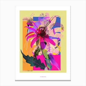 Cineraria 6 Neon Flower Collage Poster Canvas Print
