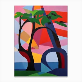 Monkey Puzzle Tree Tree Cubist Canvas Print
