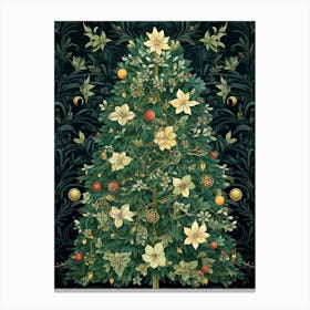 William Morris Style Christmas Tree 6 Canvas Print